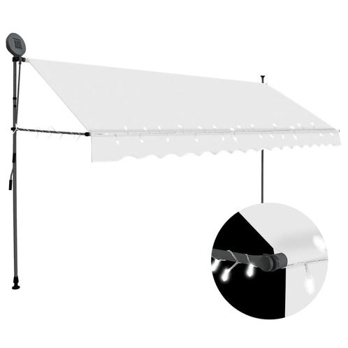 vidaXL Luifel handmatig uitschuifbaar met LED 400 cm, Tuin en Terras, Zonneschermen, Nieuw, Verzenden