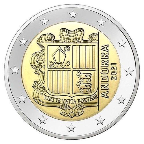 Andorra 2 Euro 2021 UNC, Postzegels en Munten, Munten | Europa | Euromunten, Verzenden