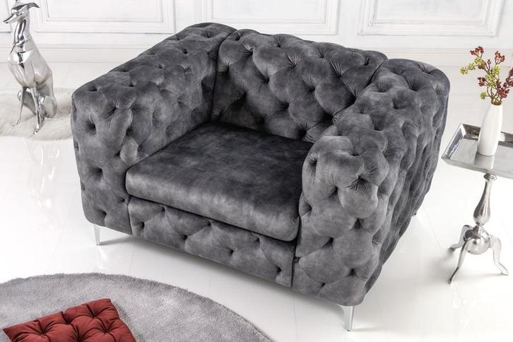 Design Chesterfield fauteuil MODERN BAROQUE 120cm, Huis en Inrichting, Fauteuils, Ophalen of Verzenden