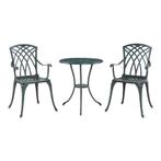 Bistroset Vena tuinset 3-delig donkergrijs met groene patina, Tuin en Terras, Verzenden, Nieuw