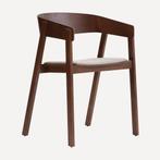 *WOONWINKEL* Walnoot Eetkamerstoel Met Beige Stof, Verzenden, Nieuw, Bruin, Stof