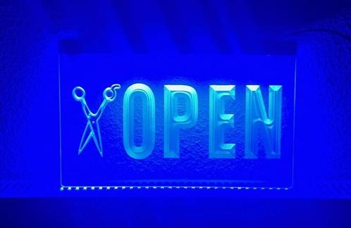 Kapper barber OPEN neon bord lamp LED verlichting lichtbak, Verzamelen, Merken en Reclamevoorwerpen, Nieuw, Verzenden