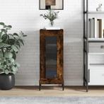 vidaXL Dressoir 34,5x34x90 cm bewerkt hout gerookt eiken, Minder dan 50 cm, Verzenden, Nieuw, 25 tot 50 cm
