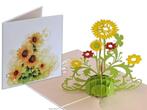 Kleurrijke zonnebloemen met aquarel wenskaart, Nieuw, Verzenden