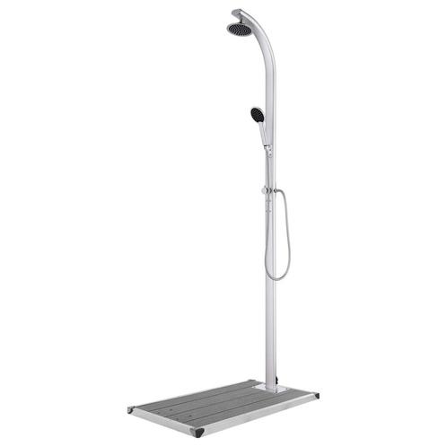 vidaXL Buitendouche met grijze basis 220 cm aluminium, Tuin en Terras, Zwembad-toebehoren, Nieuw, Verzenden