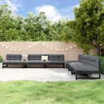 vidaXL 6-delige Loungeset massief grenenhout zwart, Verzenden, Nieuw, 6 zitplaatsen, Loungeset