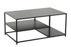 industrieele salontafel DURA STEEL 100cm zwart metaal met 2, Huis en Inrichting, Tafels | Salontafels, Ophalen of Verzenden, Nieuw