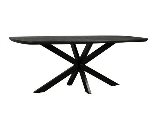Eettafel Colorado Deens ovaal mangohout 240x110 cm - zwart, Huis en Inrichting, Tafels | Eettafels, Nieuw, Ophalen of Verzenden