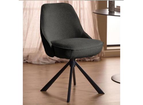 Outlet prijs: Eetkamerstoel Carlton - Stof Grijs, Huis en Inrichting, Stoelen, Verzenden