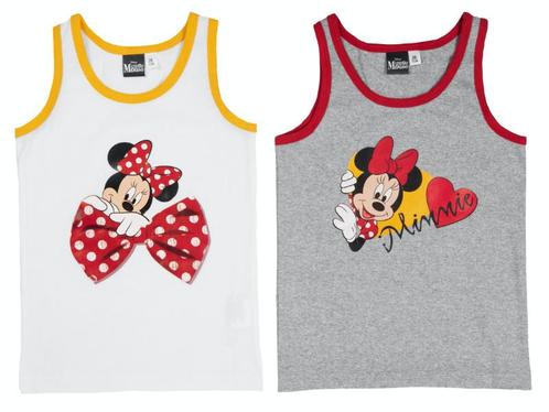 2 pack Meisjes onderhemden - Minnie Mouse - Wit/Grijs, Kinderen en Baby's, Kinderkleding | Schoenen en Sokken, Verzenden