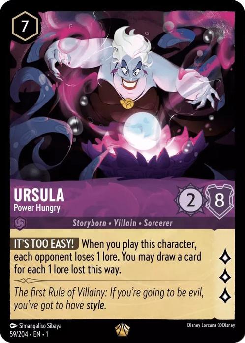 [59/204] - URSULA - Power Hungry ENG FOIL [M/NM], Verzamelen, Disney, Ophalen of Verzenden