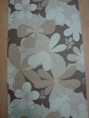 modern bloemen behang bruin creme beschikbaar voor biedingen