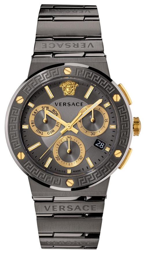 Versace VEZ900521 Greca Logo herenhorloge 43 mm, Sieraden, Tassen en Uiterlijk, Horloges | Heren, Staal, Nieuw, Staal, Overige merken