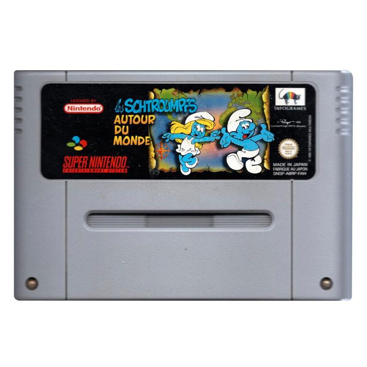 SNES The Smurfs Travel the World (Losse Cassette), Spelcomputers en Games, Games | Nintendo Super NES, Zo goed als nieuw, Verzenden