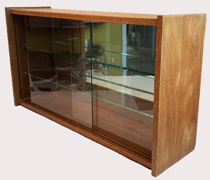 Vitrinekast - massief eiken, glas en spiegel - Klein model, Antiek en Kunst, Kunst | Designobjecten