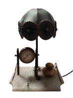 Tafellamp - Messingmarmer - Lamp, klok en inktpot