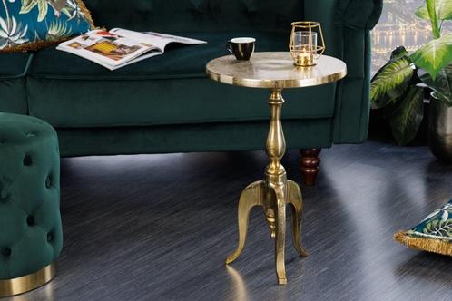 Barok bijzettafel SAVOY 55cm goud metalen driepoot rond, Huis en Inrichting, Tafels | Sidetables, Ophalen of Verzenden