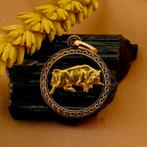 18 Krt. Gouden sterrenbeeld hanger; Stier (stier hanger), Ophalen of Verzenden, Gebruikt, Goud, Overige merken