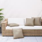 vidaXL Bankkussens 4 st 50x50 cm stof taupe, Verzenden, Nieuw