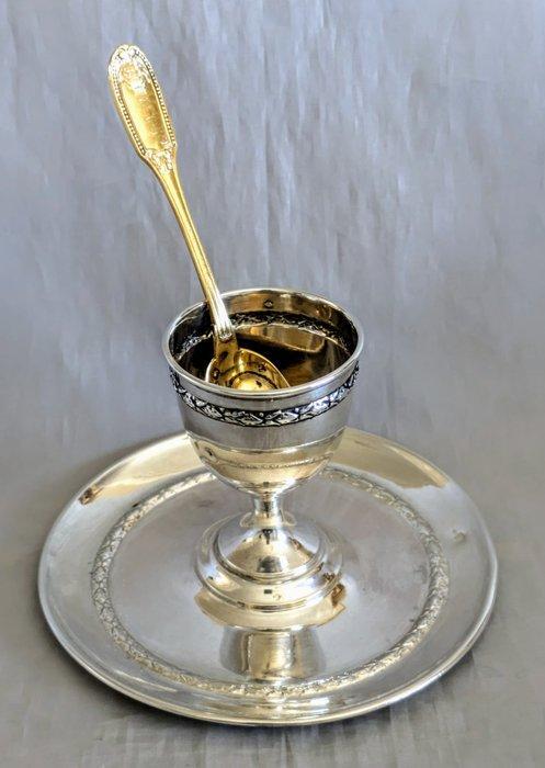 Eierdopje (2) - .800 zilver, .950 zilver - Geen minimumprijs, Antiek en Kunst, Antiek | Goud en Zilver