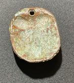 Oud-Romeins Brons Antropomorfe amulet met gezicht in, Antiek en Kunst