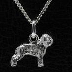 Zilveren Briard ketting hanger - oren ongecoupeerd - klein, Verzenden, Nieuw