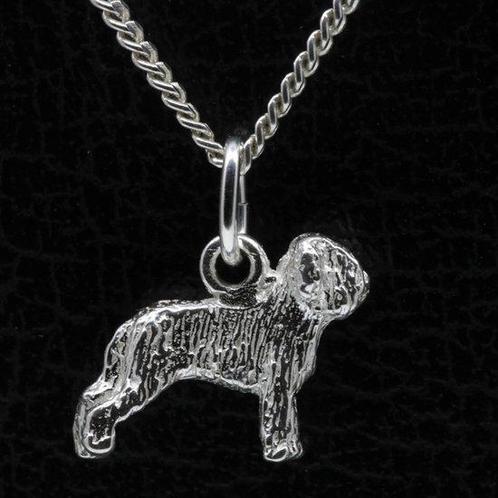 Zilveren Briard ketting hanger - oren ongecoupeerd - klein, Sieraden, Tassen en Uiterlijk, Kettinghangers, Verzenden