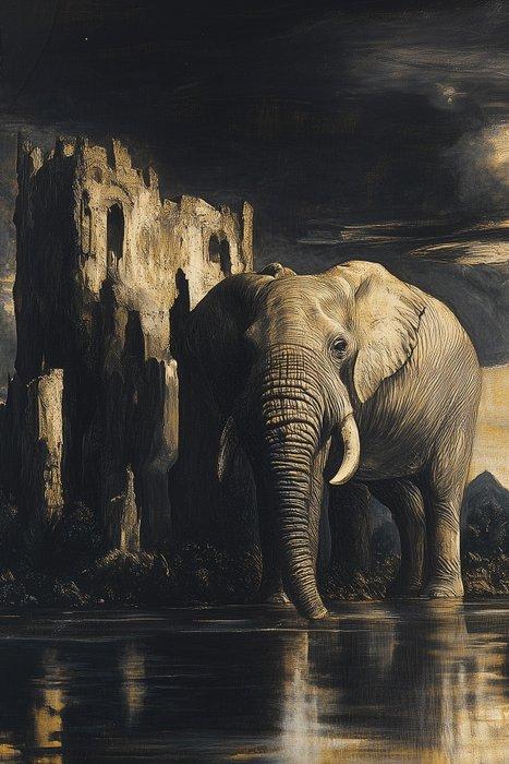 La Mama - Totentinsel – Elephant’s Isle 1/1 - XL, Antiek en Kunst, Kunst | Schilderijen | Modern
