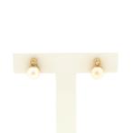 Gouden oorstekers met parel en zirconia (oorbellen), Sieraden, Tassen en Uiterlijk, Oorbellen, Gebruikt, Overige kleuren, Ophalen of Verzenden