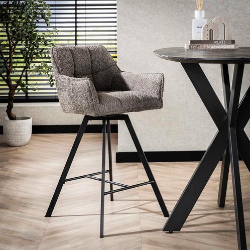*WOONWINKEL* Draaibare Barkruk Boucle Taupe, Huis en Inrichting, Barkrukken, Nieuw, Verzenden