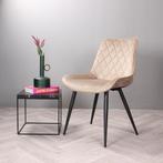 Eetkamerstoel  Velvet Champagne - Armstoel Champagne  -, Huis en Inrichting, Stoelen, Ophalen of Verzenden, Nieuw
