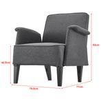 [en.casa] Fauteuil Diespeck 82x78,5x75 cm donkergrijs en zwa, Huis en Inrichting, Verzenden, Nieuw