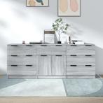 vidaXL 3-delige Dressoirs bewerkt hout grijs sonoma, Verzenden, Nieuw, 50 tot 100 cm, 25 tot 50 cm