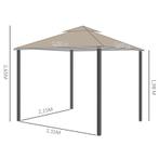 TRUUSK Tuinpaviljoen Ca. 3 X 3 M Partytent Met Dubbel Dak Pa, Tuin en Terras, Verzenden, Nieuw