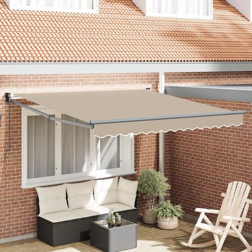 vidaXL Handmatige Uittrekbare Luifel Beige 350x250 cm, Tuin en Terras, Zonneschermen, Nieuw, Verzenden