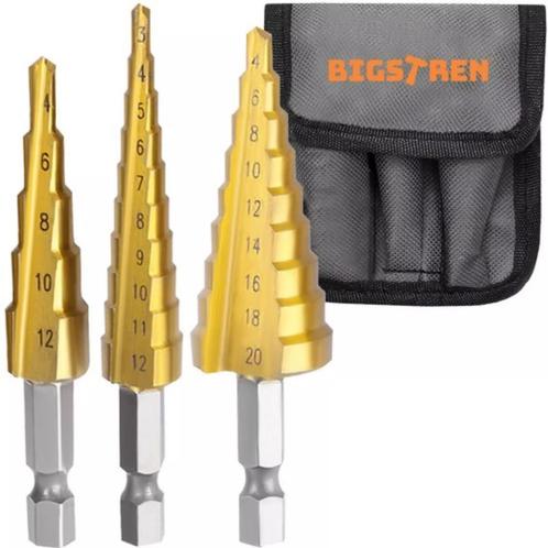 Bigstren Set van Conische Boren - 3 Stuks: Revolutioneer..., Doe-het-zelf en Verbouw, Gereedschap | Boormachines, Nieuw, Ophalen of Verzenden