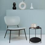 Bijzettafel - Livion Pina - Rond - 48cm - Zwart - MDF/Metaal, Huis en Inrichting, Tafels | Eettafels, Ophalen of Verzenden, Nieuw