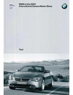 2004 BMW GENÈVE HARDCOVER PERSMAP ENGELS, Boeken, Nieuw, BMW, Author