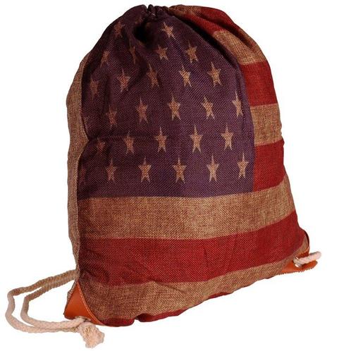 Trekkoordtas Amerikaanse Vlag canvasachtige stof NIEUW, Sieraden, Tassen en Uiterlijk, Tassen | Rugtassen, Nieuw, Ophalen of Verzenden