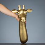 sculptuur, Giraf als wandbord in goudkleur - 500 mm - Hars -, Antiek en Kunst