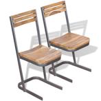 vidaXL Eetkamerstoelen 2 st massief teakhout, Huis en Inrichting, Stoelen, Verzenden, Nieuw, Bruin