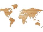 Wooden Amsterdam Wereldkaart - Muurdecoratie - Eikenhout -, Verzenden, Nieuw