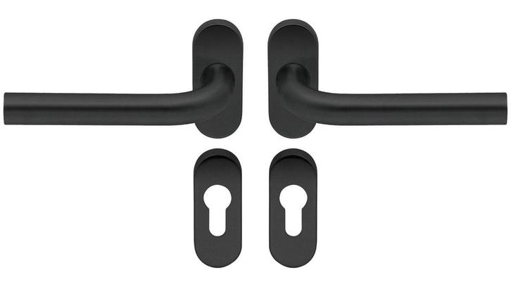 Deurkruk op rozet LIDO zwart ovaal rozet PC, Doe-het-zelf en Verbouw, Hang- en Sluitwerk, Ophalen of Verzenden