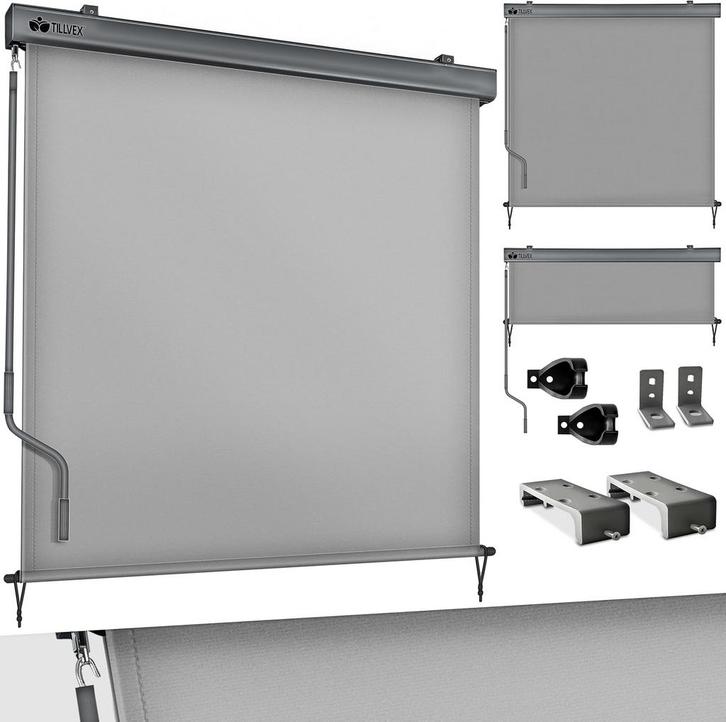 tillvex® Verticale zonwering, 200 x 250 cm, voor buiten en b, Tuin en Terras, Schaduwdoeken, Zo goed als nieuw, Verzenden