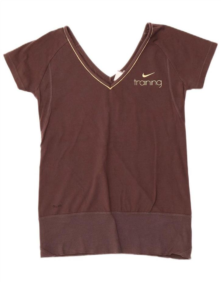 NIKE Womens Fit Dry T-Shirt Top UK 10/12 Medium Brown, Kleding | Dames, T-shirts, Verzenden