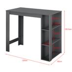 Bartafel Danderyd met 3 planken 120x60x105,5 cm donkergrijs, Huis en Inrichting, Tafels | Eettafels, Verzenden, Nieuw