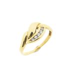 Gouden ring met zirconia (subtiele ring, gouden sieraden), Gebruikt, Overige kleuren, Ophalen of Verzenden, 17 tot 18