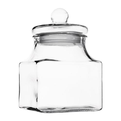 Glazen voorraadpot | Vierkant | 2,4L, Zakelijke goederen, Horeca | Overige, Verzenden