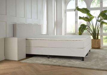 ACTIE! Boxspring Udine teddy stof 160 200 wit beschikbaar voor biedingen