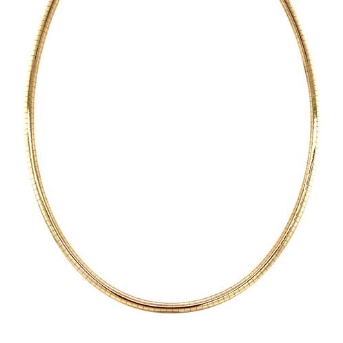 Gouden omega collier 44 cm 14 karaat, Sieraden, Tassen en Uiterlijk, Kettingen, Goud, Zo goed als nieuw, Goud, Verzenden